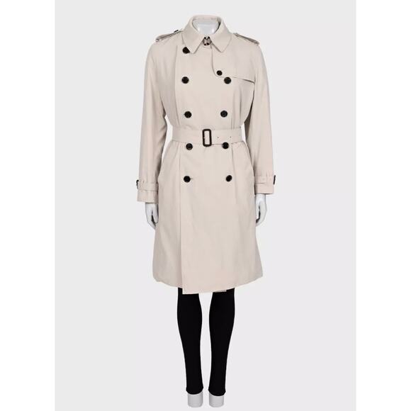 Burberry White Double-Breasted Trench Coat XL